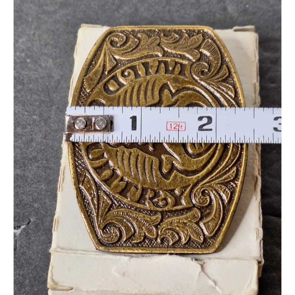 Vintage Wild country Brass Belt Buckle - Picture 3 of 5